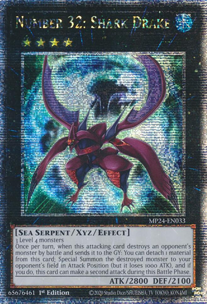 Number 32: Shark Drake [MP24-EN033] Quarter Century Secret Rare | Cracking-Singles