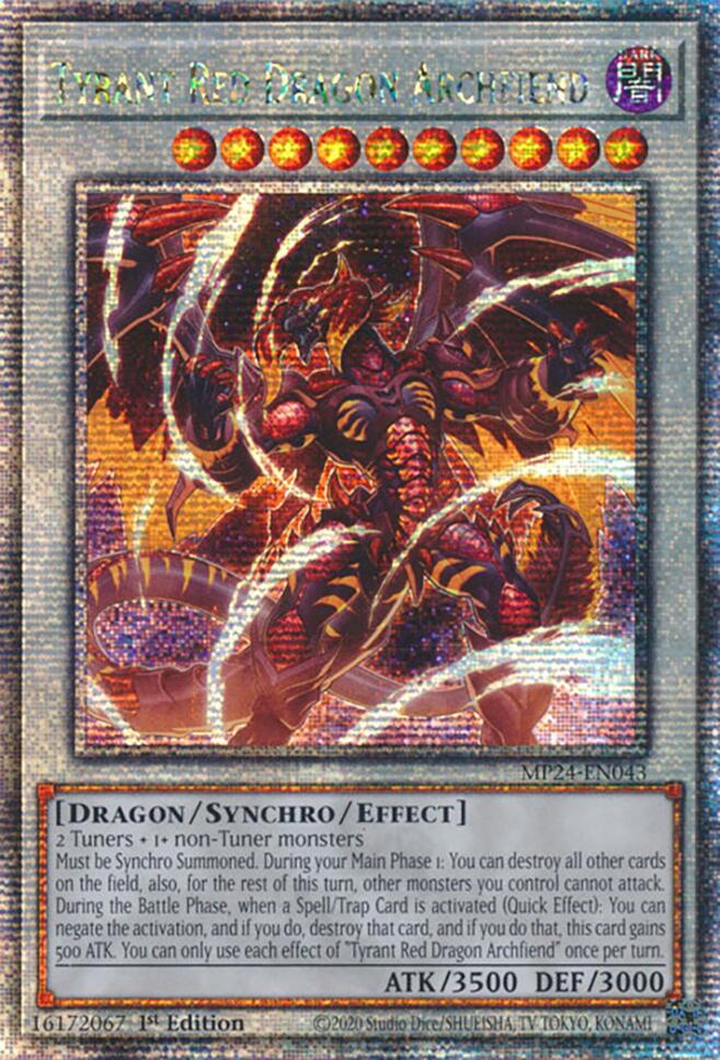 Tyrant Red Dragon Archfiend [MP24-EN043] Quarter Century Secret Rare | Cracking-Singles