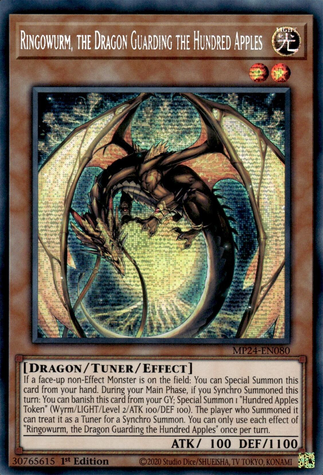 Ringowurm, the Dragon Guarding the Hundred Apples [MP24-EN080] Prismatic Secret Rare | Cracking-Singles