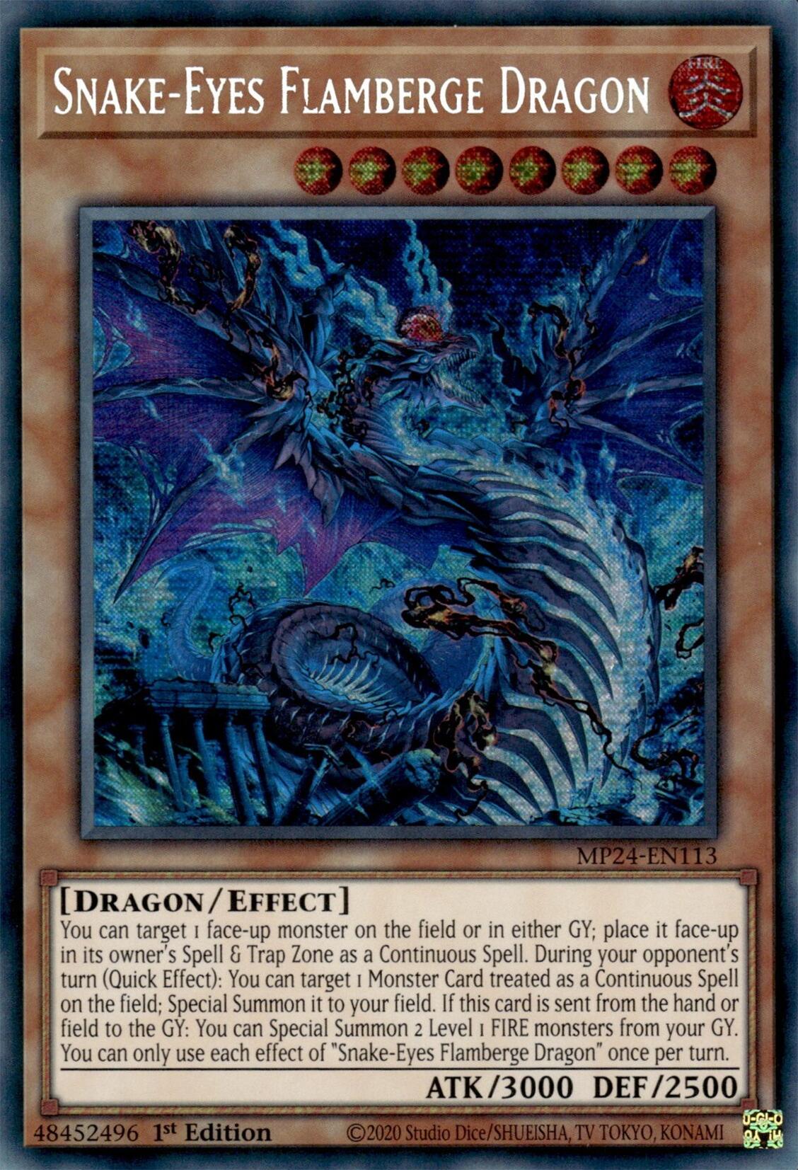 Snake-Eyes Flamberge Dragon [MP24-EN113] Prismatic Secret Rare | Cracking-Singles