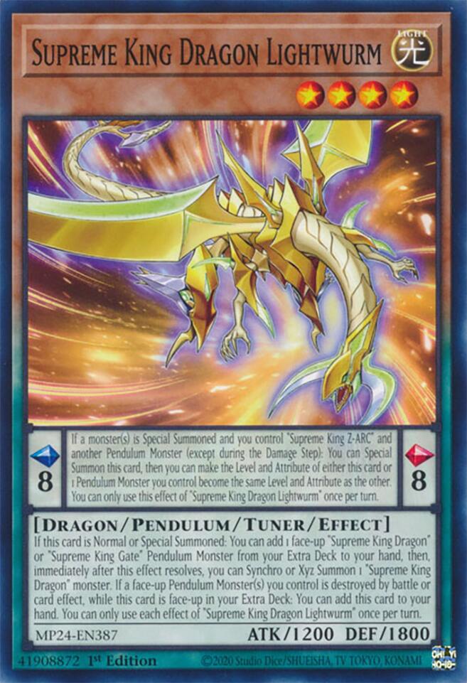 Supreme King Dragon Lightwurm [MP24-EN387] Common | Cracking-Singles