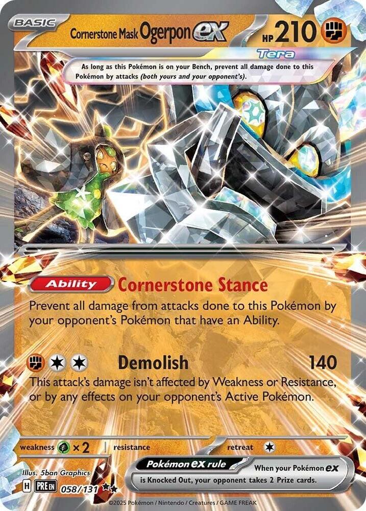 Cornerstone Mask Ogerpon ex (058/131) [Scarlet & Violet: Prismatic Evolutions] | Cracking-Singles