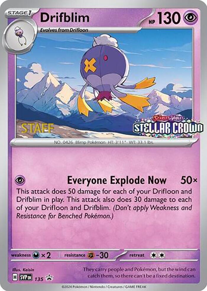 Drifblim (135) (Staff Promo) [Scarlet & Violet: Black Star Promos] | Cracking-Singles