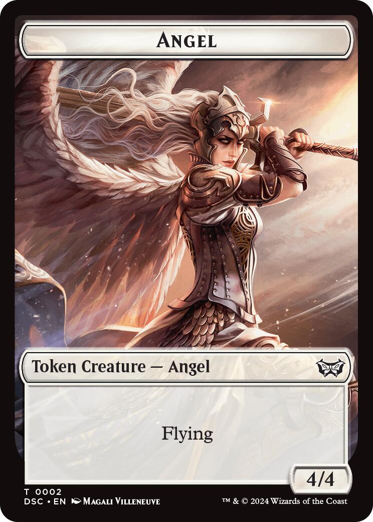 Angel // Glimmer Double-Sided Token [Duskmourn: House of Horror Commander Tokens] | Cracking-Singles