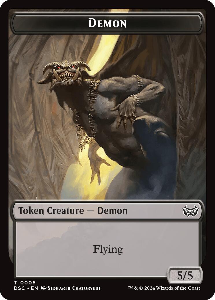 Demon // Bird Double-Sided Token [Duskmourn: House of Horror Commander Tokens] | Cracking-Singles