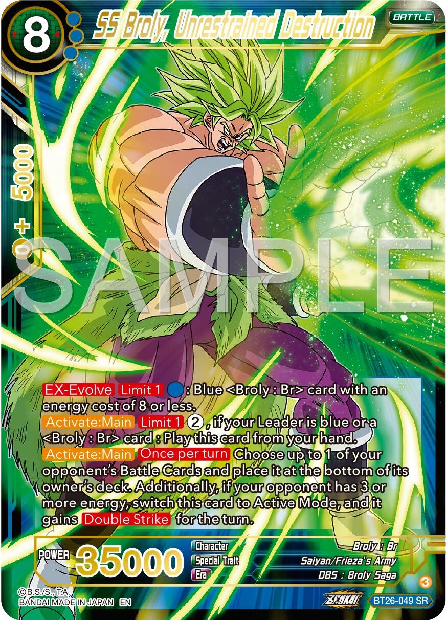 SS Broly, Unrestrained Destruction (BT26-049) [Ultimate Advent] | Cracking-Singles