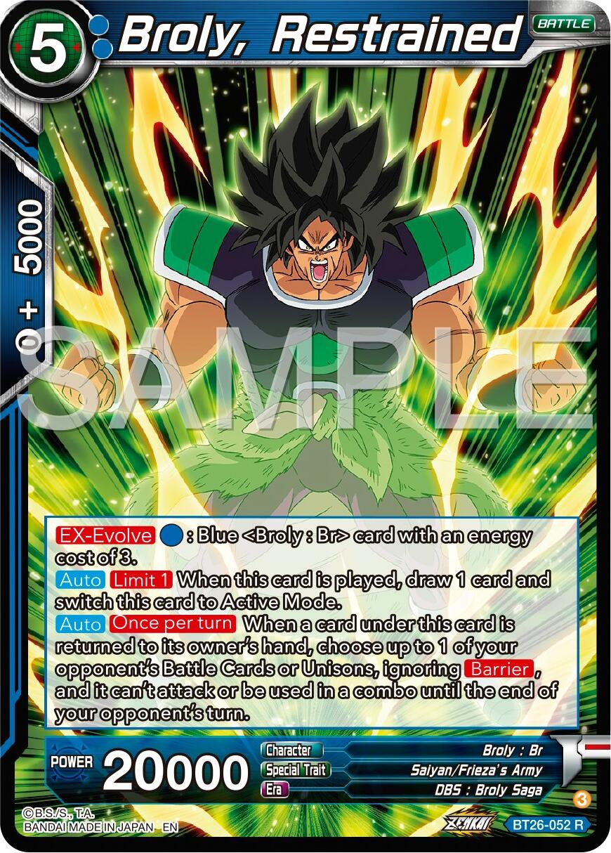 Broly, Restrained (BT26-052) [Ultimate Advent] | Cracking-Singles