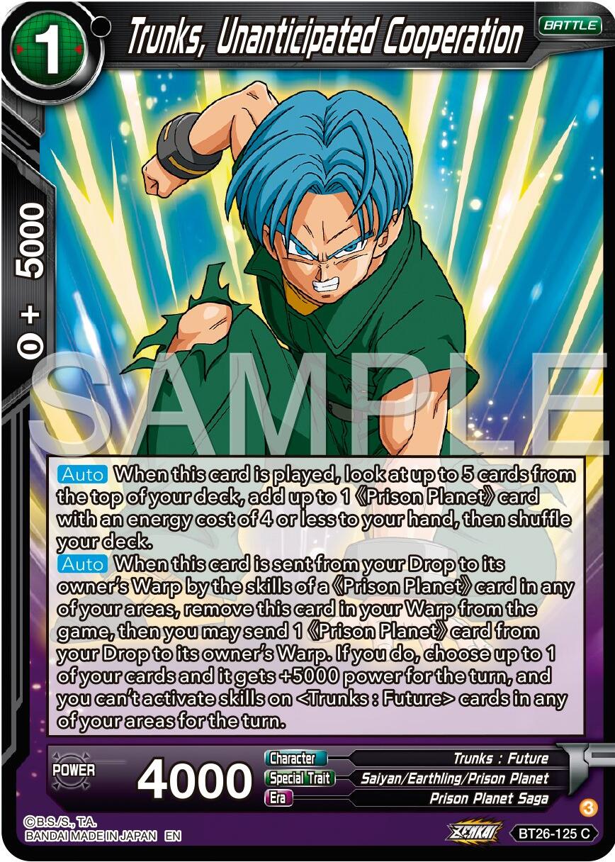 Trunks, Unanticipated Cooperation (BT26-125) [Ultimate Advent] | Cracking-Singles