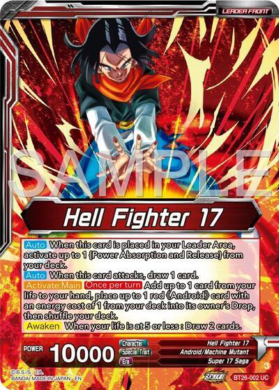 Hell Fighter 17 // Super 17, Anti-Saiyan Killing Machine (Alternate Art) (BT26-002) [Ultimate Advent] | Cracking-Singles