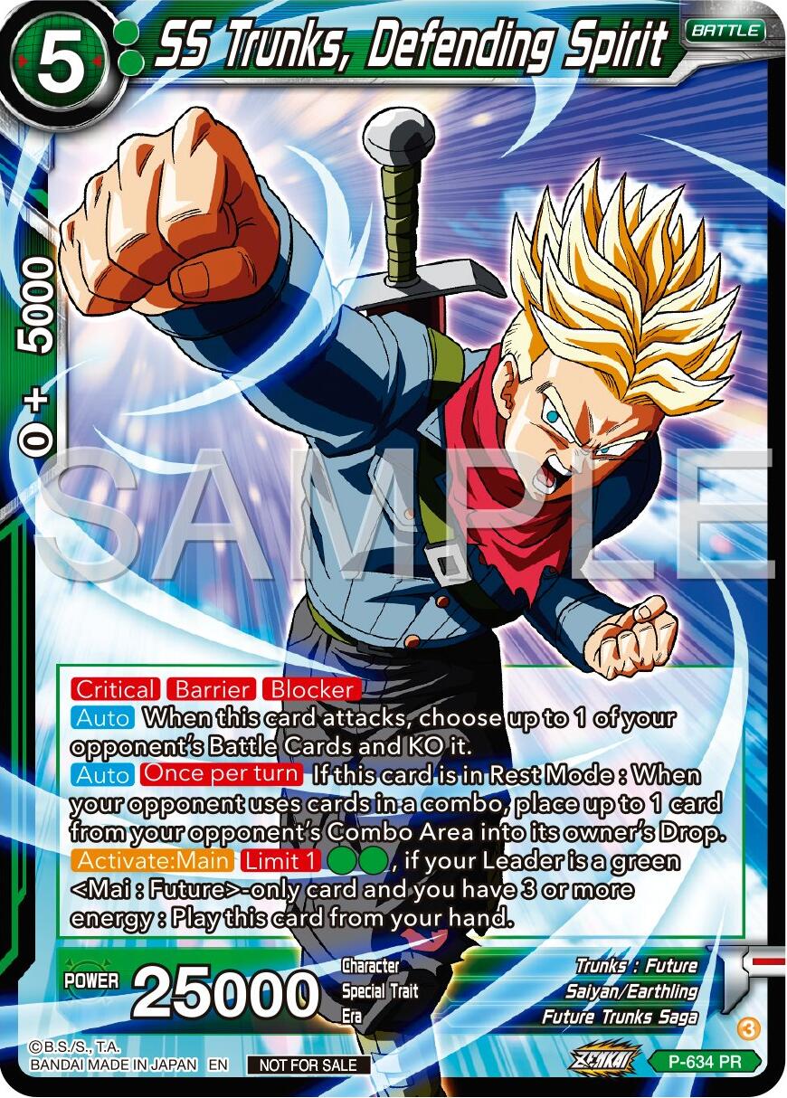 SS Trunks, Defending Spirit (Zenkai Series Tournament Pack Vol.9) (P-634) [Promotion Cards] | Cracking-Singles