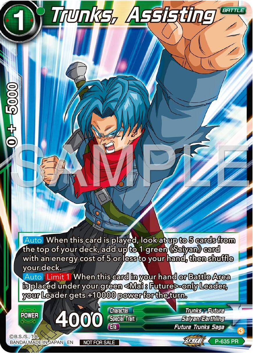 Trunks, Assisting (Zenkai Series Tournament Pack Vol.9) (P-635) [Promotion Cards] | Cracking-Singles