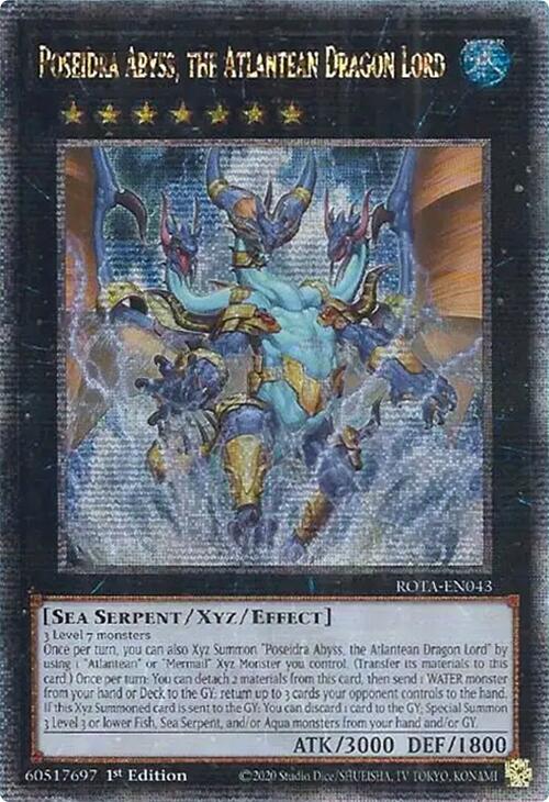 Poseidra Abyss, the Atlantean Dragon Lord (Quarter Century Secret Rare) [ROTA-EN043] Quarter Century Secret Rare | Cracking-Singles