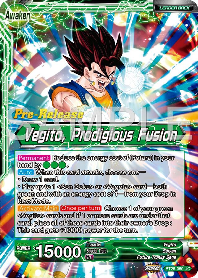 Son Goku & Vegeta // Vegito, Prodigious Fusion (BT26-060) [Ultimate Advent Prerelease Promos] | Cracking-Singles