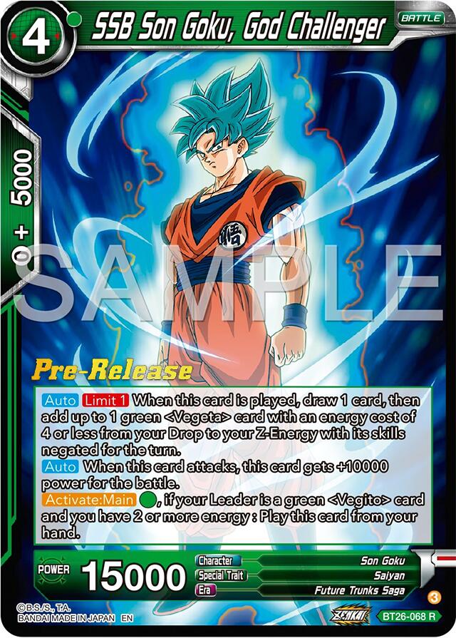 SSB Son Goku, God Challenger (BT26-068) [Ultimate Advent Prerelease Promos] | Cracking-Singles