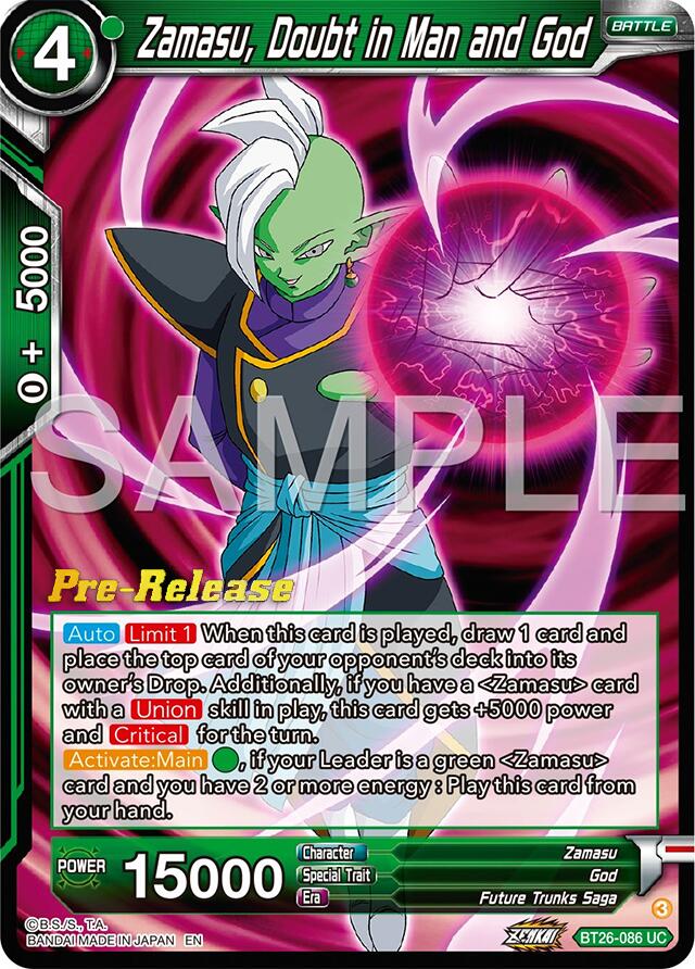 Zamasu, Doubt in Man and God (BT26-086) [Ultimate Advent Prerelease Promos] | Cracking-Singles