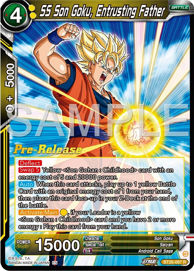 SS Son Goku, Entrusting Father (BT26-097) [Ultimate Advent Prerelease Promos] | Cracking-Singles