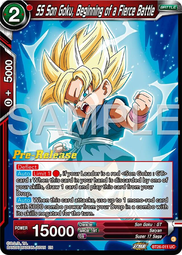 SS Son Goku, Beginning of a Fierce Battle (BT26-011) [Ultimate Advent Prerelease Promos] | Cracking-Singles