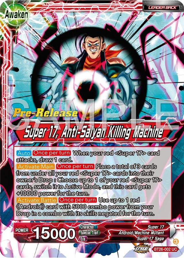 Hell Fighter 17 // Super 17, Anti-Saiyan Killing Machine (BT26-002) [Ultimate Advent Prerelease Promos] | Cracking-Singles