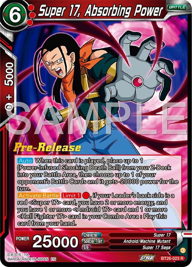 Super 17, Absorbing Power (BT26-023) [Ultimate Advent Prerelease Promos] | Cracking-Singles