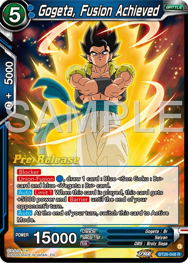 Gogeta, Fusion Achieved (BT26-048) [Ultimate Advent Prerelease Promos] | Cracking-Singles