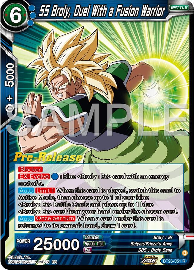 SS Broly, Duel With a Fusion Warrior (BT26-051) [Ultimate Advent Prerelease Promos] | Cracking-Singles