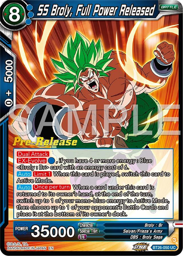 SS Broly, Full Power Released (BT26-050) [Ultimate Advent Prerelease Promos] | Cracking-Singles