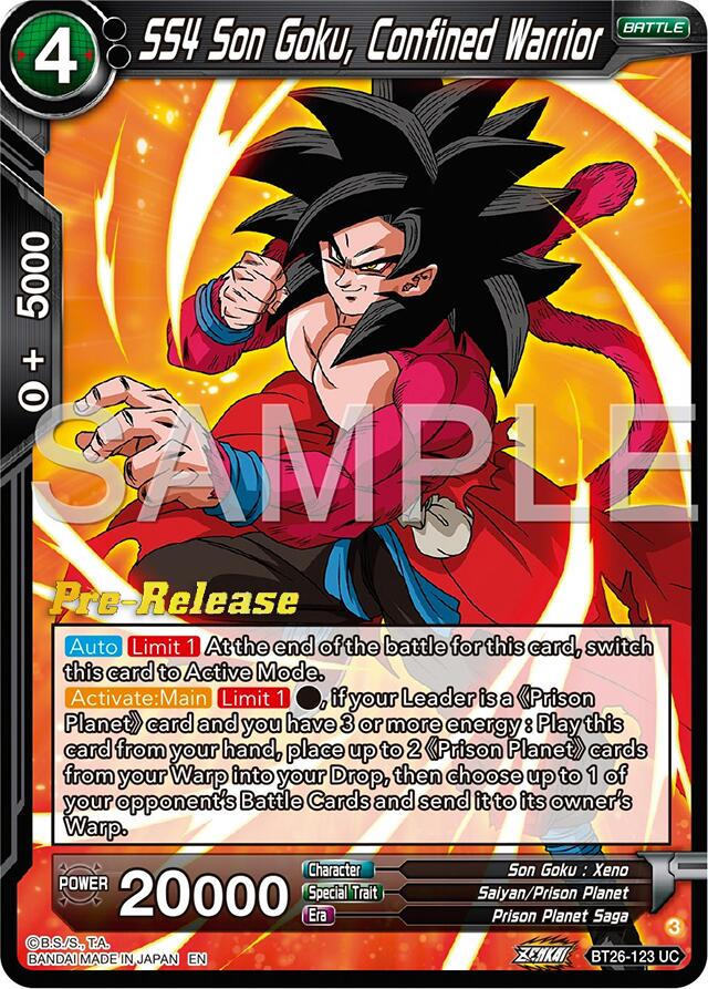 SS4 Son Goku, Confined Warrior (BT26-123) [Ultimate Advent Prerelease Promos] | Cracking-Singles