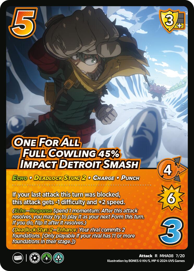 One For All Full Cowling 45% Impact Detroit Smash [Challenger Series: My Hero Academia - Dark Hero Arc] | Cracking-Singles