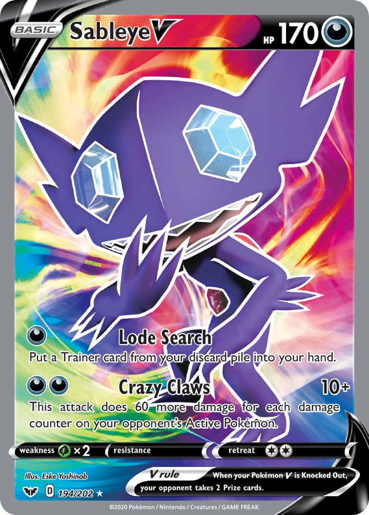 Sableye V (194/202) [Sword & Shield: Base Set] | Cracking-Singles