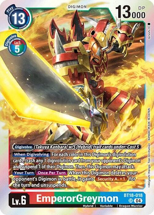 EmperorGreymon [BT18-018] [Release Special Booster 2.0] | Cracking-Singles