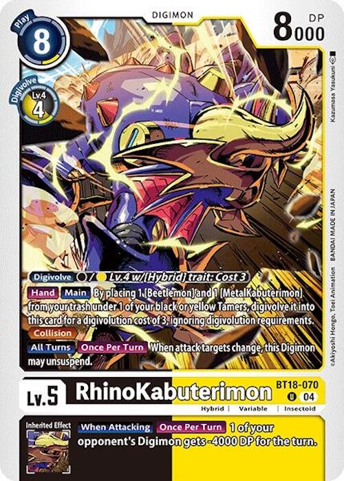 RhinoKabuterimon [BT18-070] [Release Special Booster 2.0] | Cracking-Singles