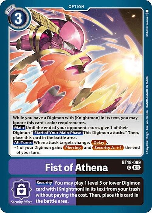 Fist of Athena [BT18-099] [Release Special Booster 2.0] | Cracking-Singles