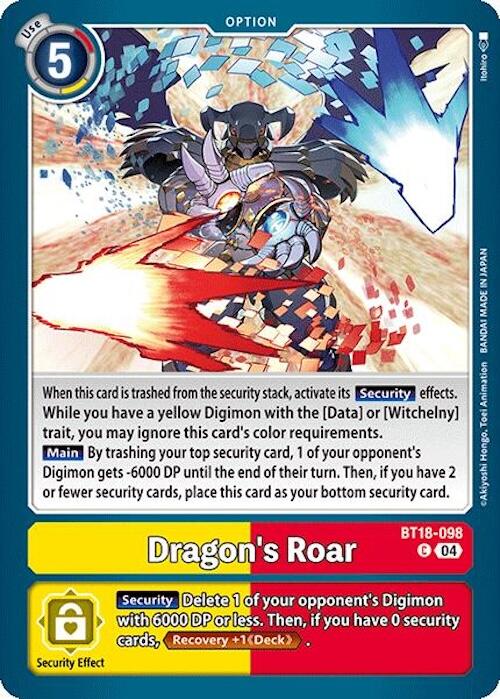 Dragon's Roar [BT18-098] [Release Special Booster 2.0] | Cracking-Singles