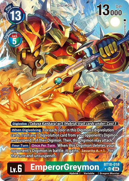 EmperorGreymon [BT18-018] (Alternate Art) [Release Special Booster 2.0] | Cracking-Singles