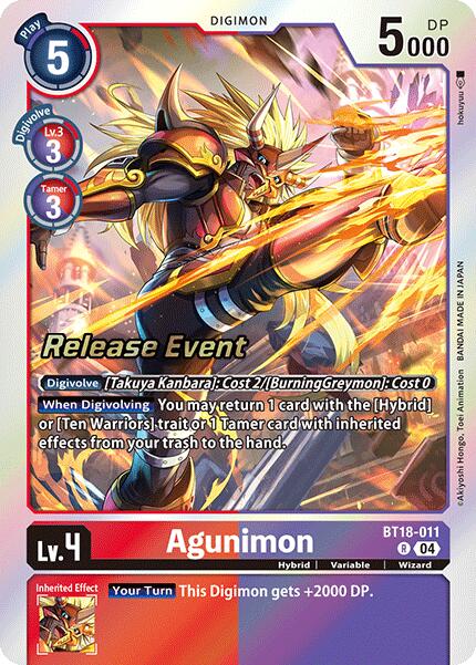 Agunimon [BT18-011] [Release Special Booster Ver.2.0 Pre-Release Cards] | Cracking-Singles