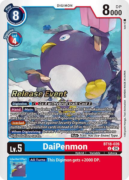 DaiPenmon [BT18-026] [Release Special Booster 2.0 Pre-Release Cards] | Cracking-Singles