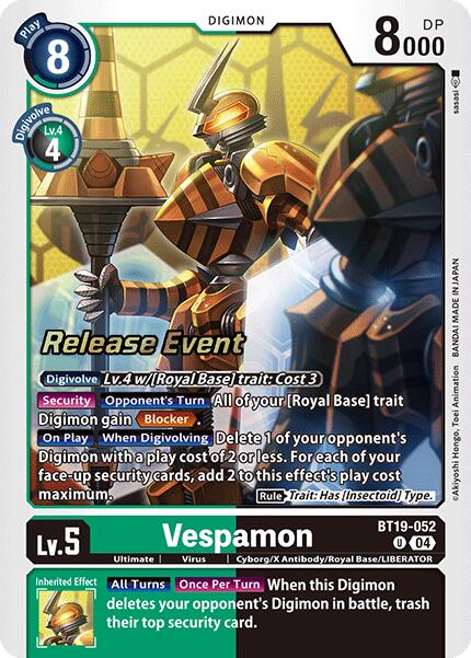 Vespamon [BT19-052] [Release Special Booster Ver.2.0 Pre-Release Cards] | Cracking-Singles