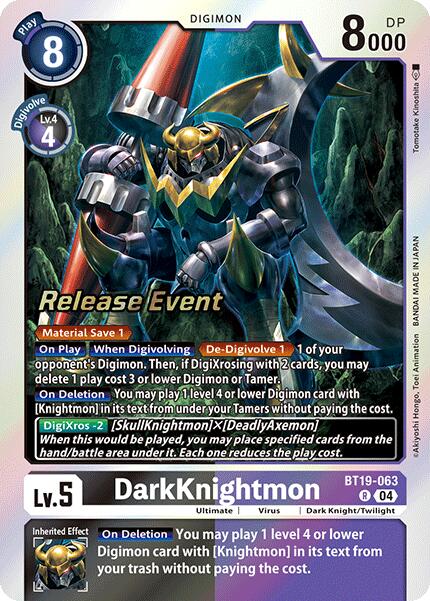 DarkKnightmon [BT19-063] [Release Special Booster Ver.2.0 Pre-Release Cards] | Cracking-Singles