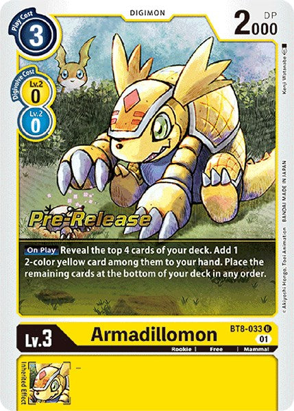 Armadillomon [BT8-033] [New Awakening Pre-Release Cards] | Cracking-Singles