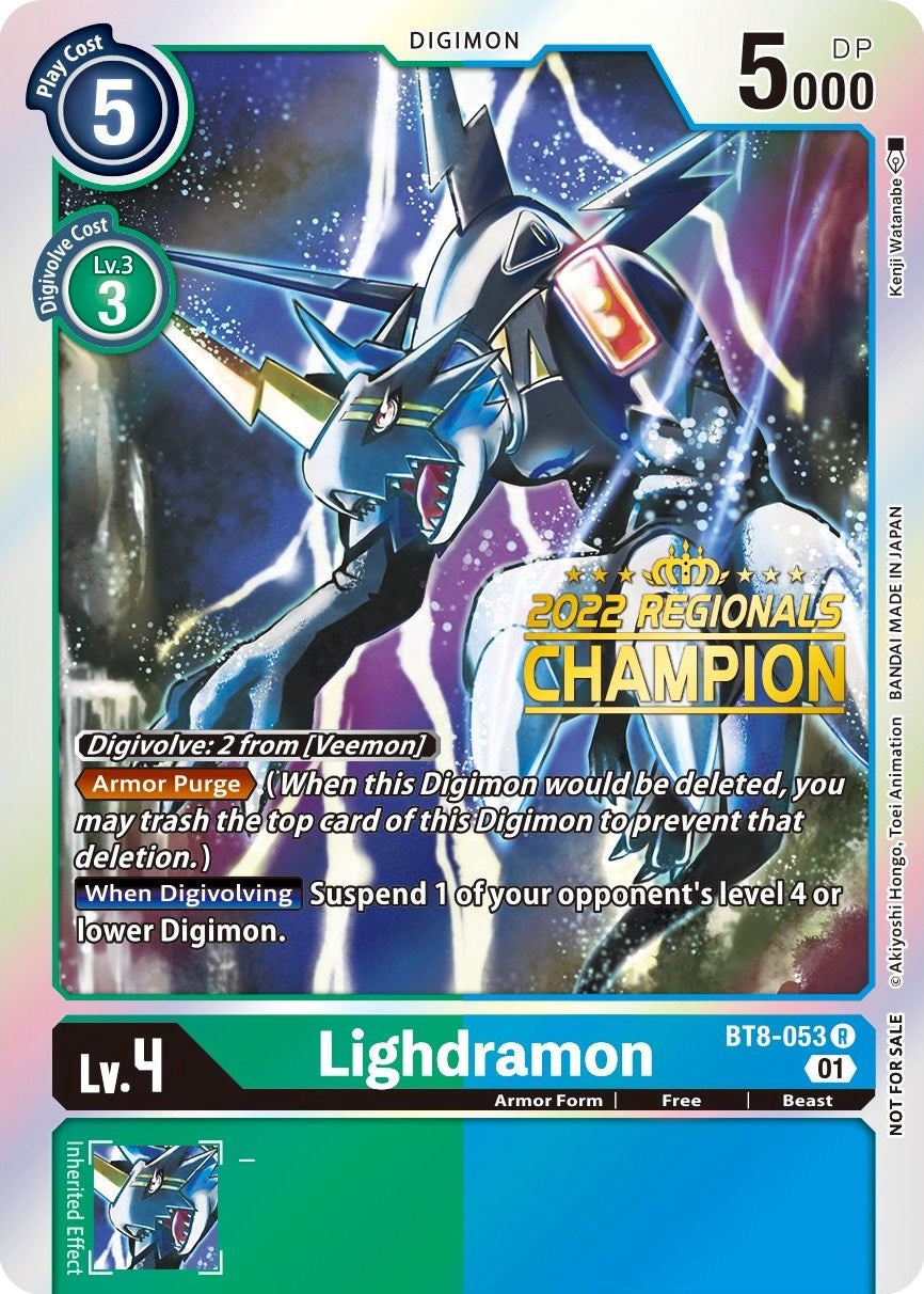 Lighdramon [BT8-053] (2022 Championship Offline Regional) (Online Champion) [New Awakening Promos] | Cracking-Singles