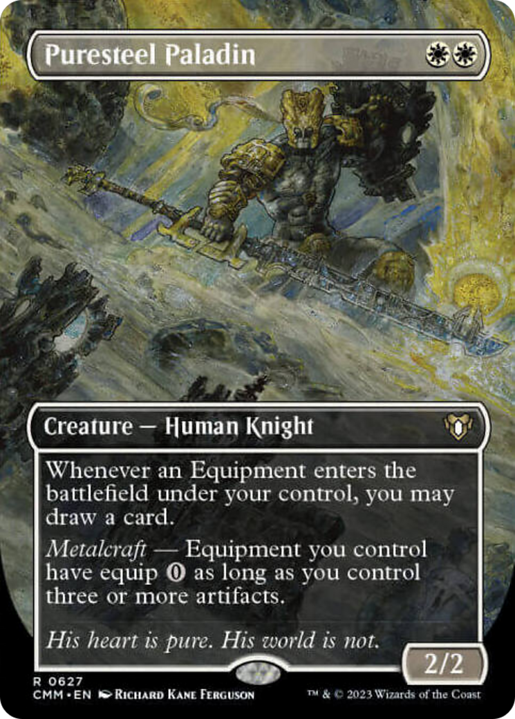 Puresteel Paladin (Borderless Alternate Art) [Commander Masters] | Cracking-Singles