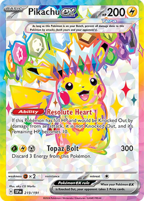 Pikachu ex (219/191) [Scarlet & Violet: Surging Sparks] | Cracking-Singles