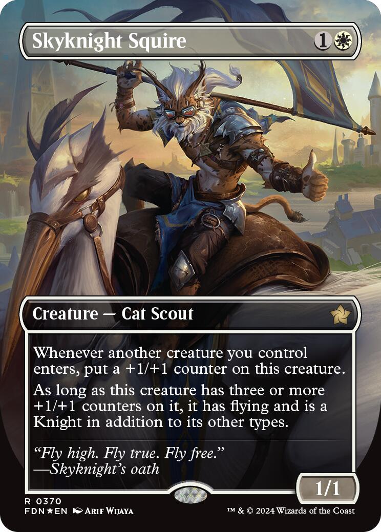 Skyknight Squire (Borderless) (Mana Foil) [Foundations] | Cracking-Singles