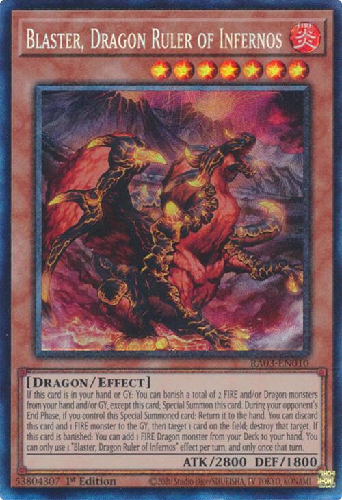 Blaster, Dragon Ruler of Infernos (CR) [RA03-EN010] Prismatic Collector's Rare | Cracking-Singles