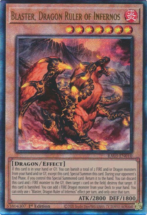 Blaster, Dragon Ruler of Infernos (UTR) [RA03-EN010] Prismatic Ultimate Rare | Cracking-Singles