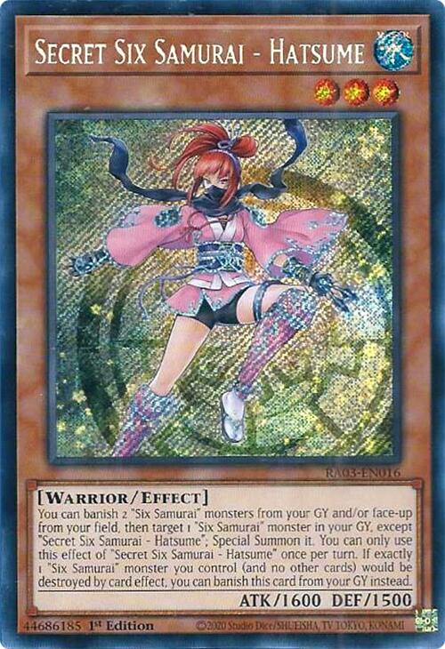 Secret Six Samurai - Hatsume (Secret Rare) [RA03-EN016] Secret Rare | Cracking-Singles