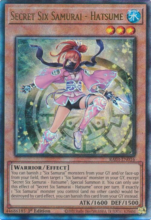 Secret Six Samurai - Hatsume (UTR) [RA03-EN016] Prismatic Ultimate Rare | Cracking-Singles