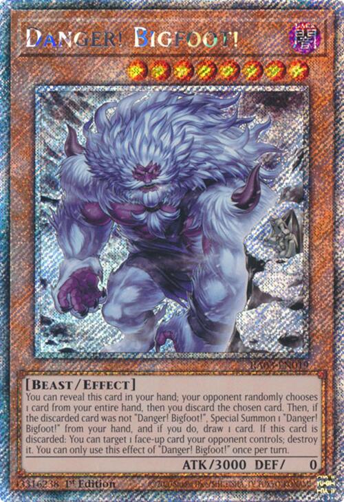 Danger! Bigfoot! (Alternate Art) (Platinum Secret Rare) [RA03-EN019] Platinum Secret Rare | Cracking-Singles