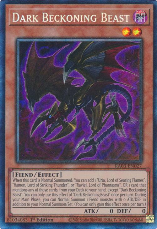 Dark Beckoning Beast (CR) [RA03-EN027] Prismatic Collector's Rare | Cracking-Singles