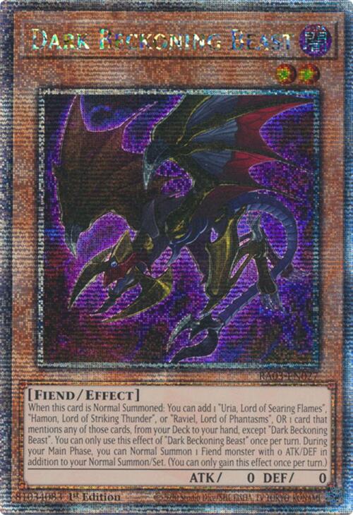 Dark Beckoning Beast (Quarter Century Secret Rare) [RA03-EN027] Quarter Century Secret Rare | Cracking-Singles